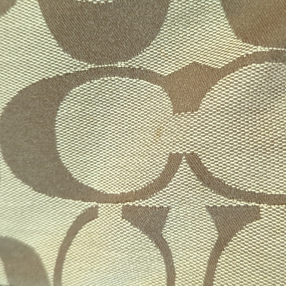 Coach Pink and Brown Purse Signature Stripe Tote - Picture 4 of 6